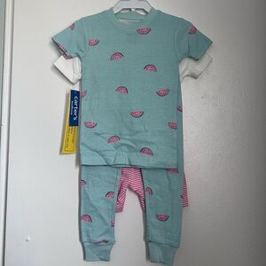 Carter's 4pc Watermelon Print Pajama Set - Teal and Pink